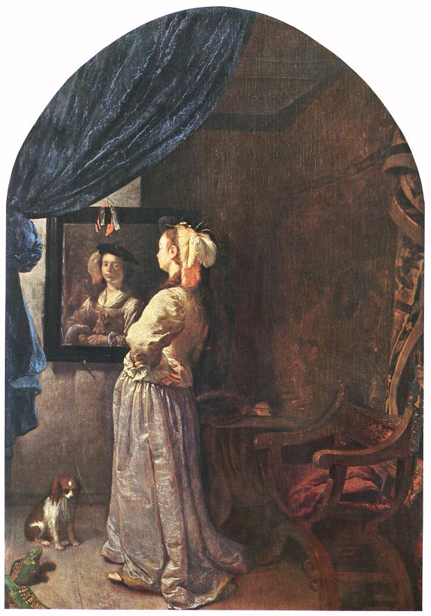 MIERIS, Frans van, the Elder Woman before the Mirror